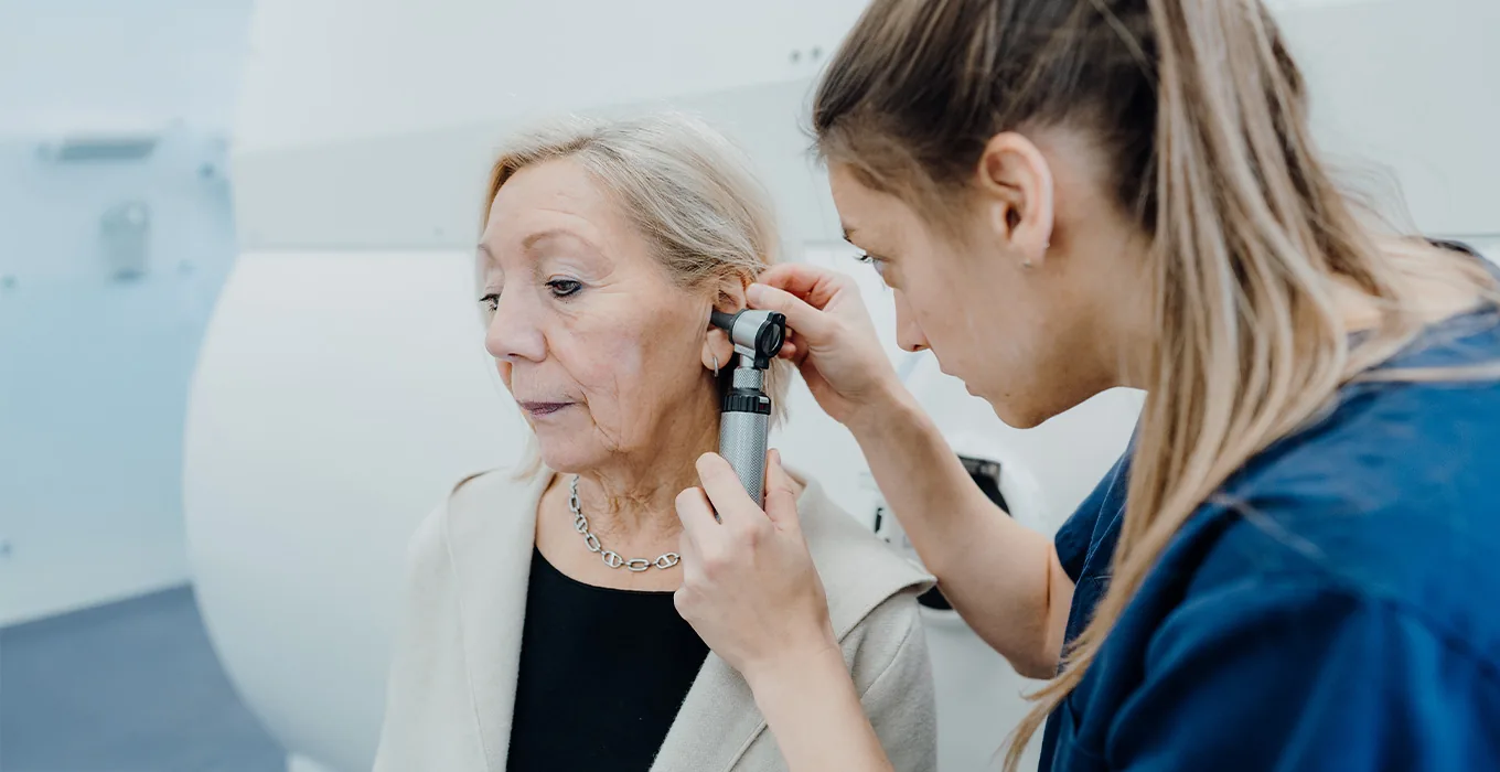 Patientin während Behandlung